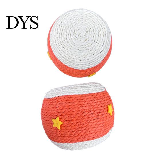 Claw Grinding Toy Cat Scratching Ball, Drum Shaped Paper Rope Interactive Durable Rolling Ball for Indoor Cats To Scratch, Pat, Bite Pet Toys