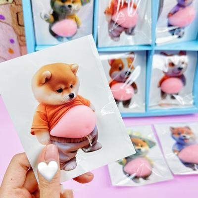 3D Belly Pinching Stickers Funny Pp Butt Sticker Shiba Inu Dog 3D Sticker Cartoon Anti-Collision Car Decoration Stickers