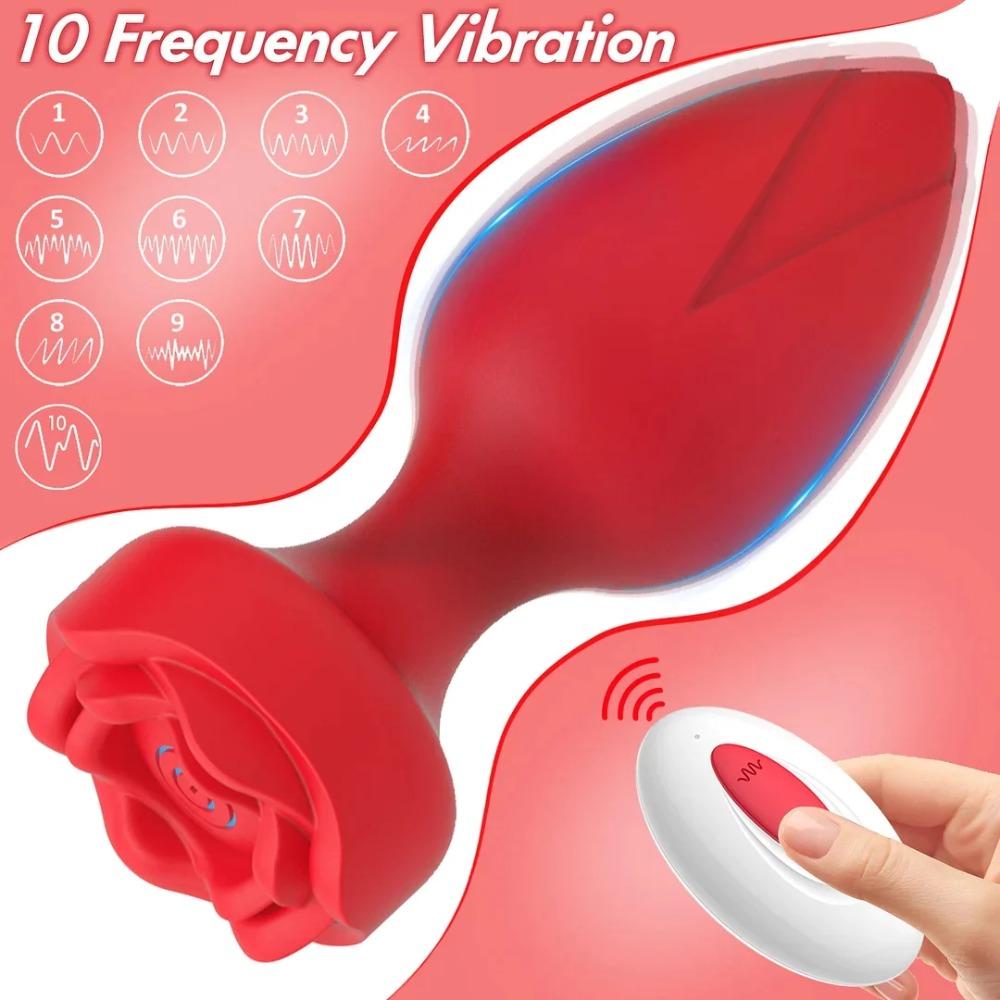 Rosebud Remote App 10 Control Frequency Vibration Rose Anal Vibrator