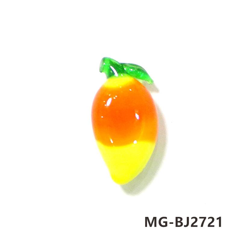 2Pcs Colorful Tiny Mango Charms Glass Pendant Cute Mini Fruits Ornaments DIY Craft Supplies Perfect Gifts for Handmade Lovers