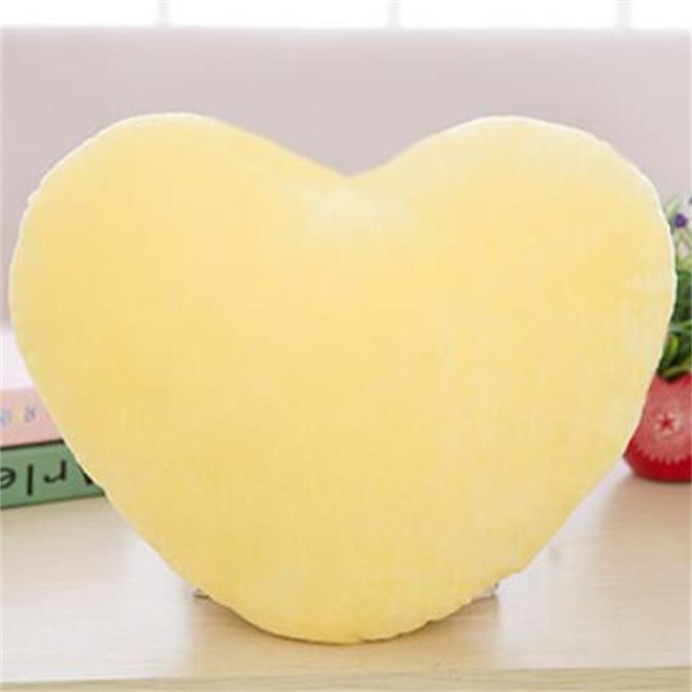 

Hot for Birthday Valentines Day Stuffed Pillow Heart Plush Pillow Soft Pillow Heart Shape Yellow-15cm
