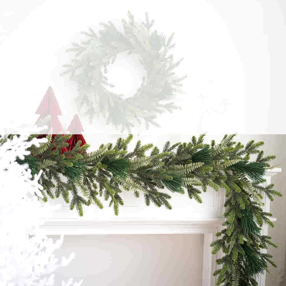 Forest Style PE Christmas Wreath for Door Hanging Decor