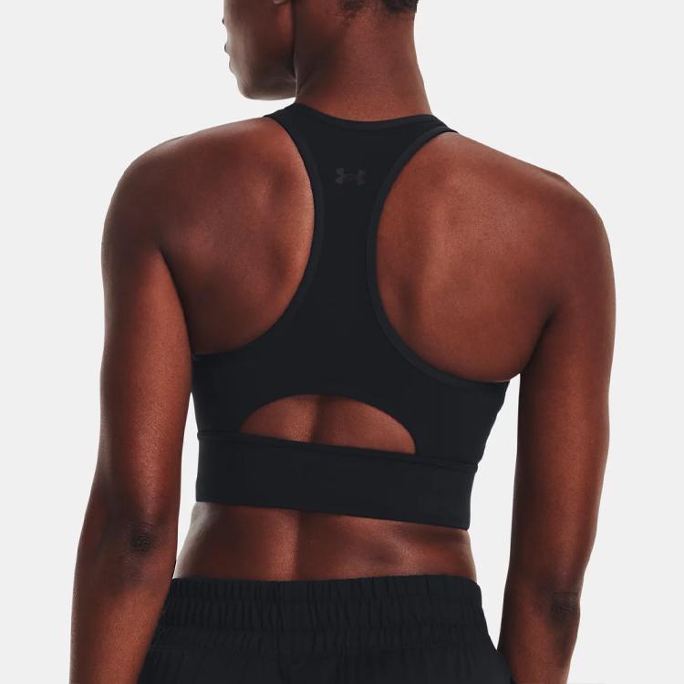 Under Armour Meridian Solid Zip Medium Support Sports Bra Women Sports Bra Black 1378648-001