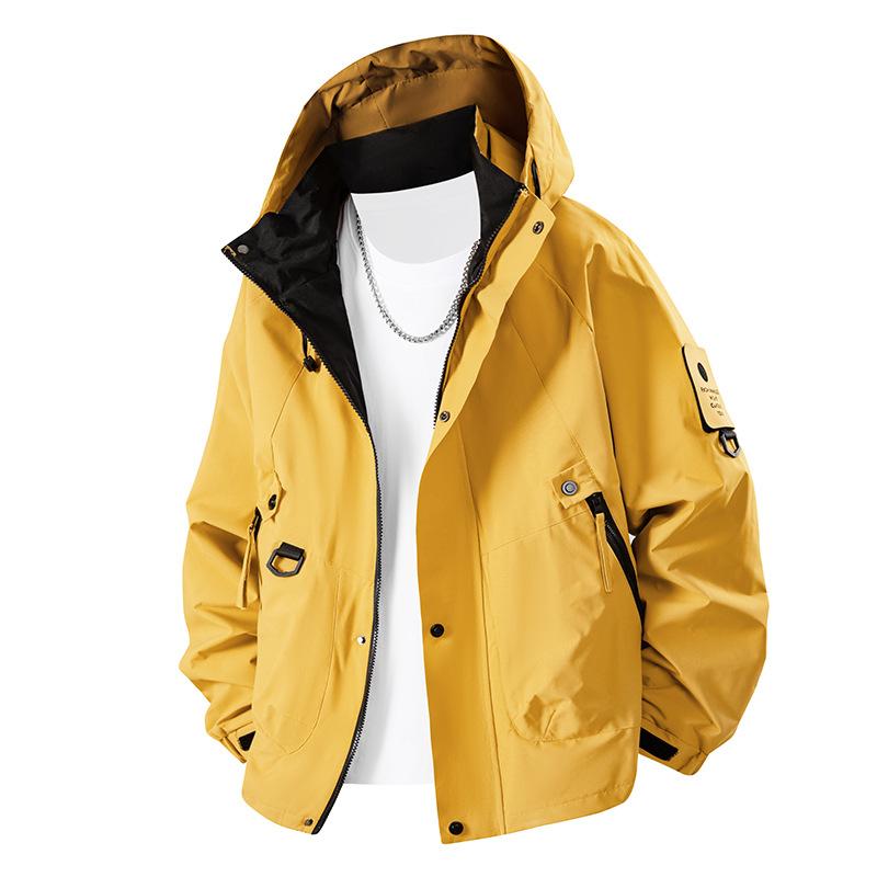 

Outdoor Men s and Women s New Hooded Jackets and Jackets S жёлтый