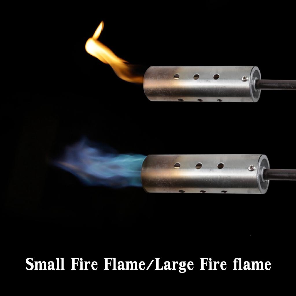 Yellow+Silver 2 x Extension Pole Burner Kit Handle Butane Gas Torch Killer Grass Shrub Garden Kill Stainless Steel Spray Durable