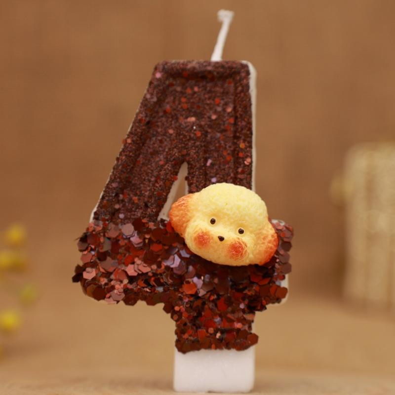 Creative Dog Head Digital Birthday Candle Cake Party Decoration First Birthday Celebration Candle