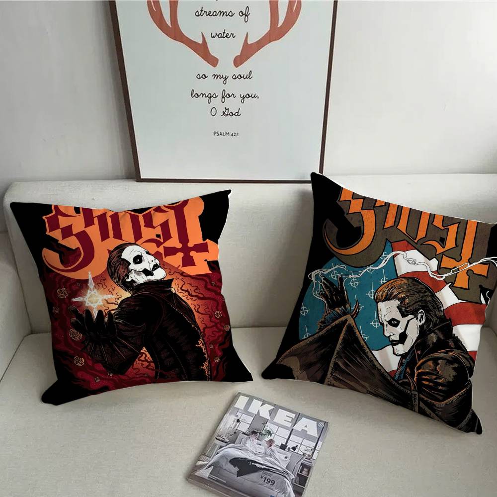 Rock Band Pillow Covers G-GhostS Band Cartoon Pillow Case Home Decor Throw For Sofa Bed Car Room Decor Gift Idea