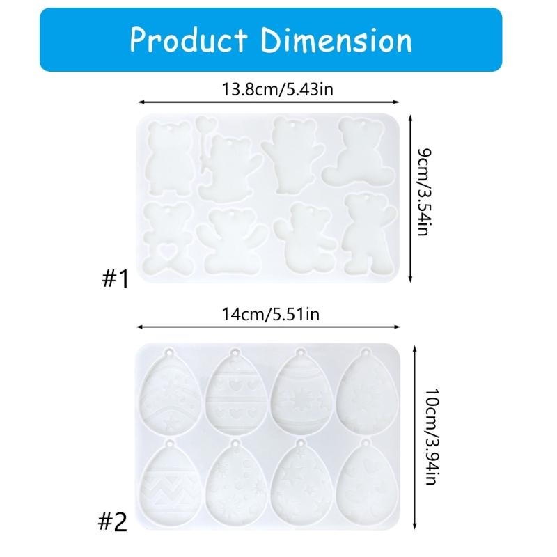 Creative Bear Shaped Silicone Mold Flexible Jewelry Making Silicone Bear Eggs Pendant Mold for Artistic Designs Work