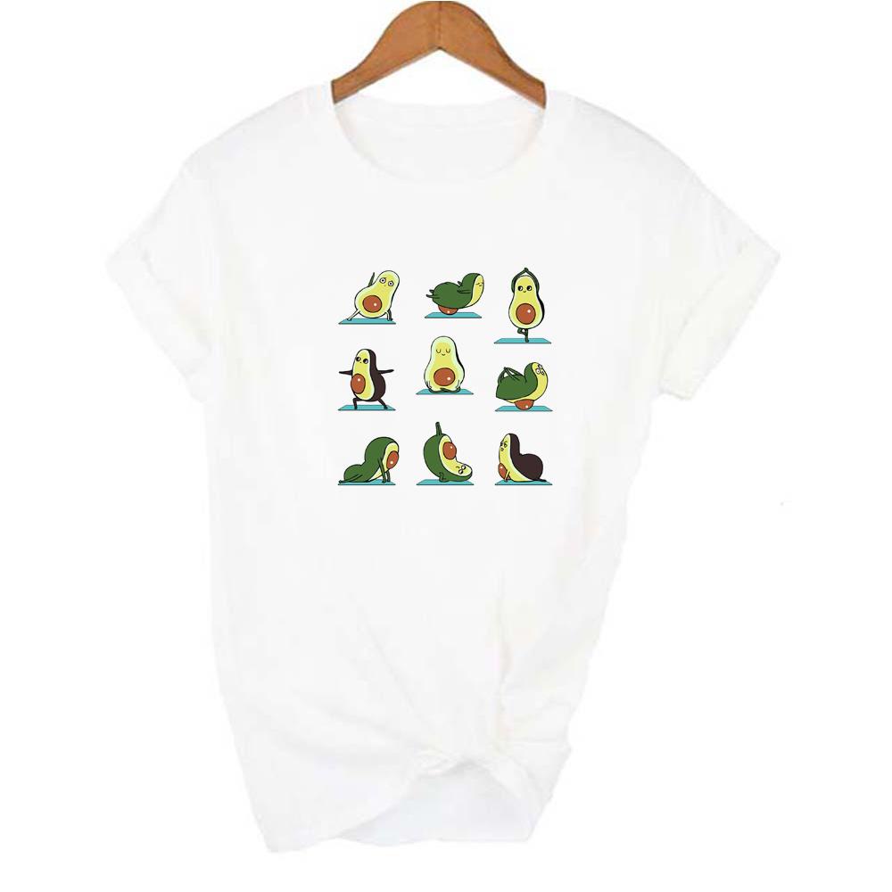 Avocado Women Short Sleeve T Shirt Casual Cartoon Kawaii Graphic Tops Female Harajuku Tee Summer