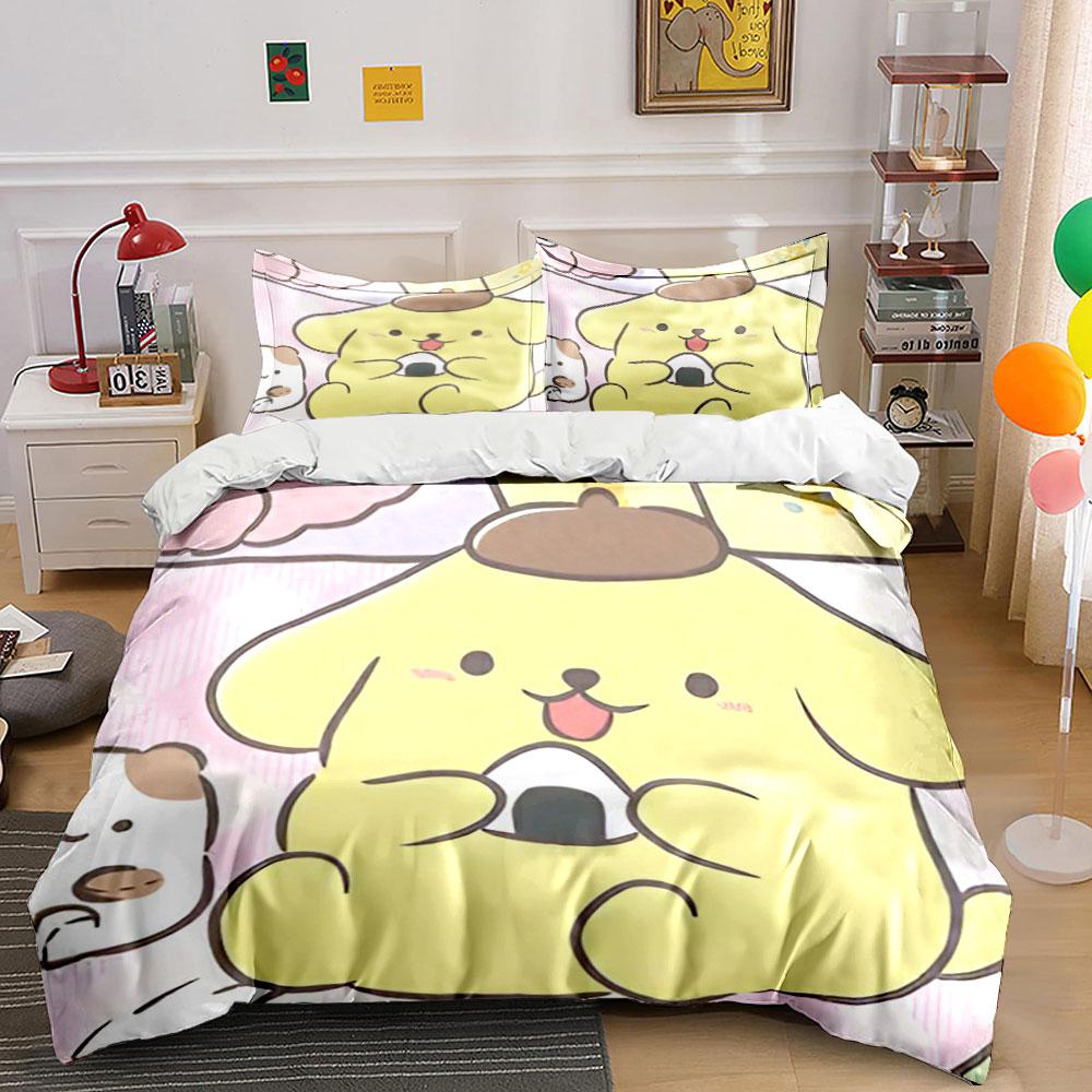 Yellow dog holding food. Bedding sets Duvet cover sets Duvet covers Pillowcases(1 * Duvet Cover 2 * Pillowcases without duvet insert) 135x200cm