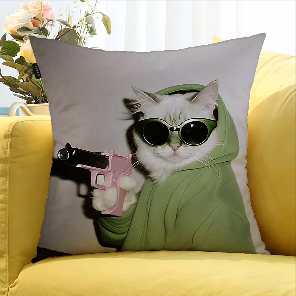 

Cute Cat World Various Sizes Square Pillow Case For Car Home Bedchamber Decor 30X30cm