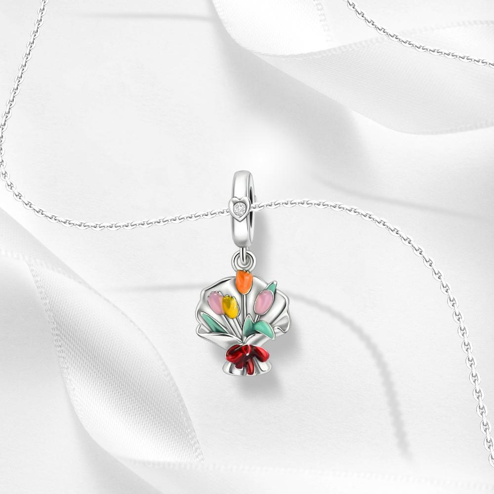 Ahthen Copper Beads Graduation Bouquet Charm Compatible With Snake Chain Bracelets Necklaces For Ladies Jewelry Crafting