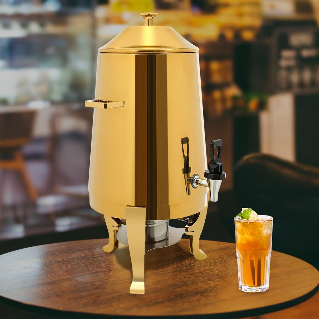 13L Golden Stainless Steel Beverage Dispenser, Insulated Drink Dispenser for Hot & Cold Coffee, Party Drink Container w/ Spigot