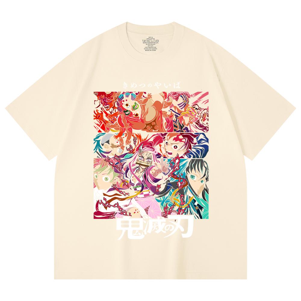 230 Gsm 100% Cotton Demon Slayer V26 Print Unisex Heavy Cotton T Shirt