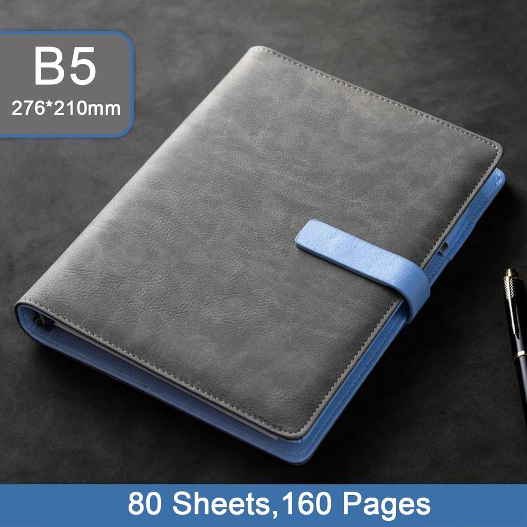 A5/B5 buckle student subject notebook, business loose-leaf notepad, diary, work meeting record book, travel log, 80 sheets 160 pages