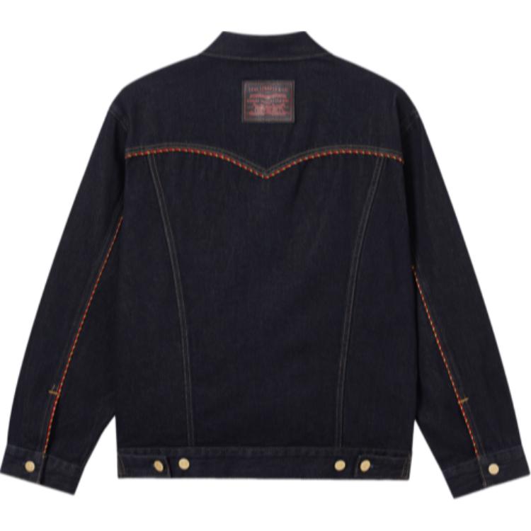 Levis SS25 New Year Limited Edition Double Pocket Design Button Closure Denim Jacket Men Jackets Dark-Blue 003ZN-0000