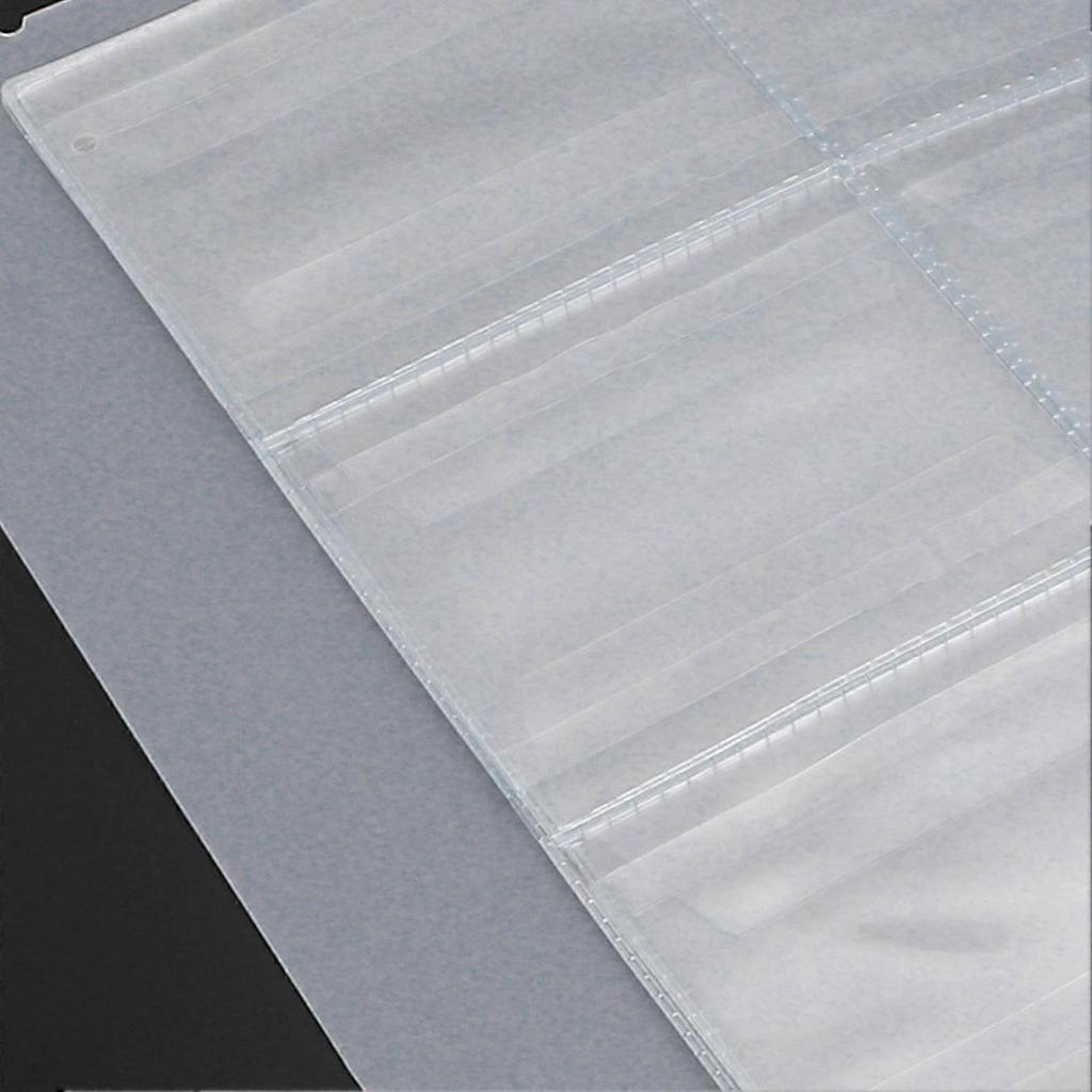 Transparent Binder Photo Organizer Badge Storage Book Perforated Ring Collection Folder 6 Pages(Shell 6 Hole Inner Page )