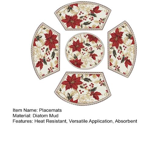 Saugfähige Tischsets Kieselgur-Tischsets Ölfest Hitzebeständig Moderne Tischsets für Esstisch Picknick Partygebrauch