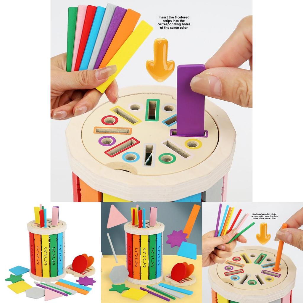 Wooden Rainbow Sorting Balls And Matching Board For Childrens Color Recognition And Fine Motor Skills Development