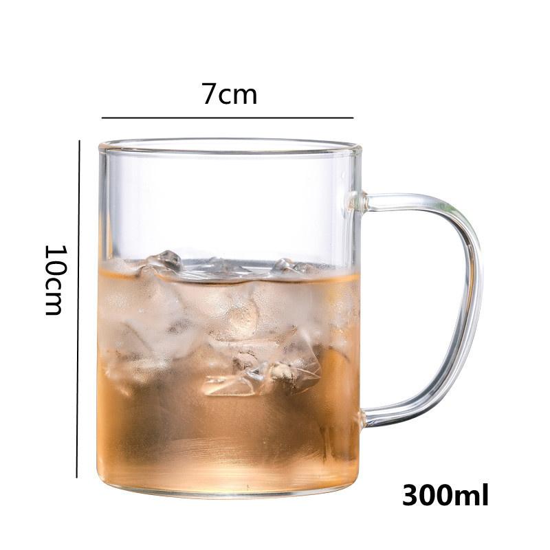 High Borosilicate Glass Coffee Mug Glass Water Bottle Home Insulated Cup with Handgrip Travel Mug Tea Infuser Filter Water Cup 301-500ml