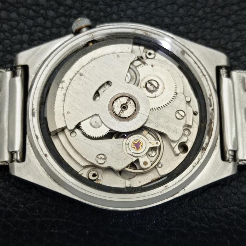 Seiko 5 AUTOMATIC VINTAGE JAPAN 7019A MENS WHITE COLOR DIAL WATCH A702099-5 R208-a702099