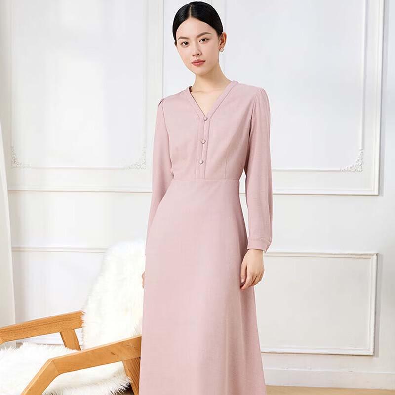 

JESSIE Elegant V-Neck Long Sleeve Midi Dress XL