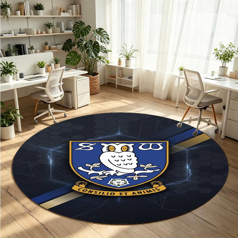 Sheffield Wednesday Printed Round Crystal Velvet Rug Soft Non Slip Floor Carpet For Bedroom Holiday Gift