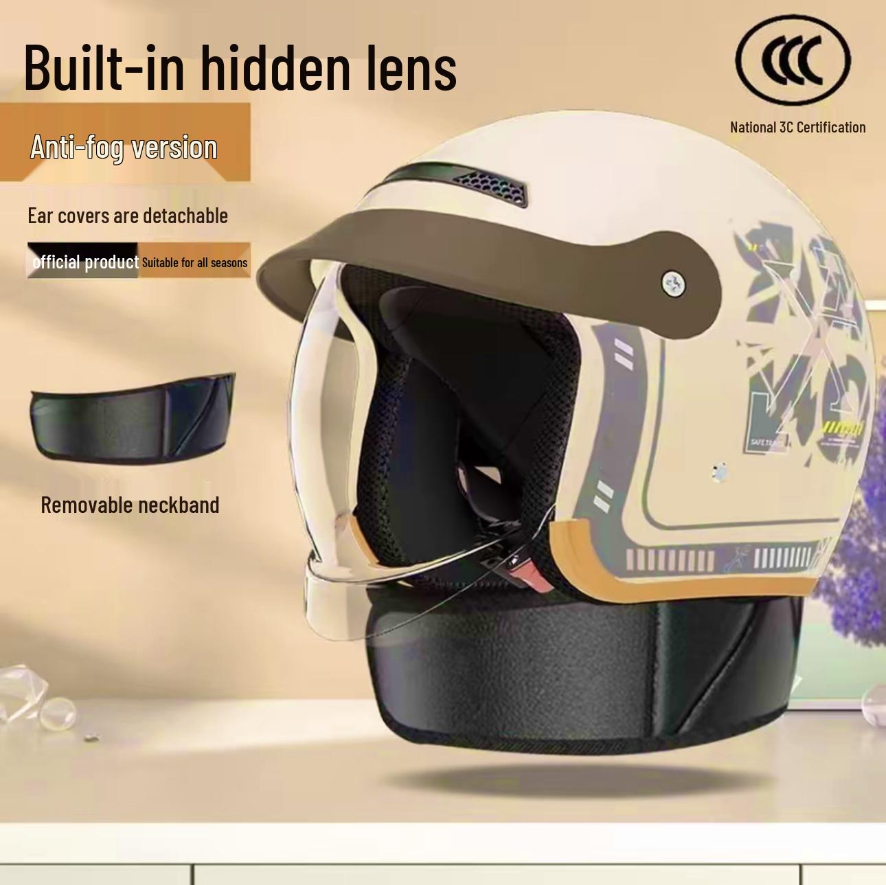

3C Certified Electric Scooter Safety Helmet for Men & Women, Breathable, Sun-Protective, Four-Season Cycling Half Helmet.