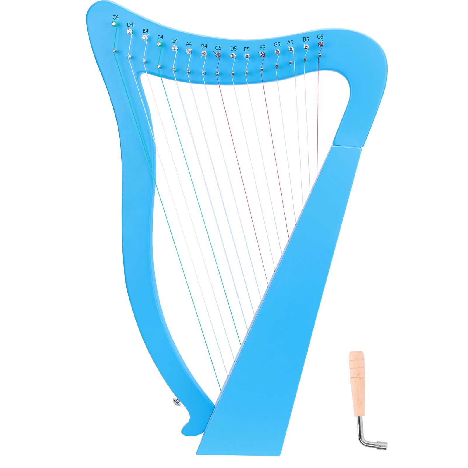 57x40x21cm Harp 15 String Composite Wood   Retro Musical Instrument for Beginner