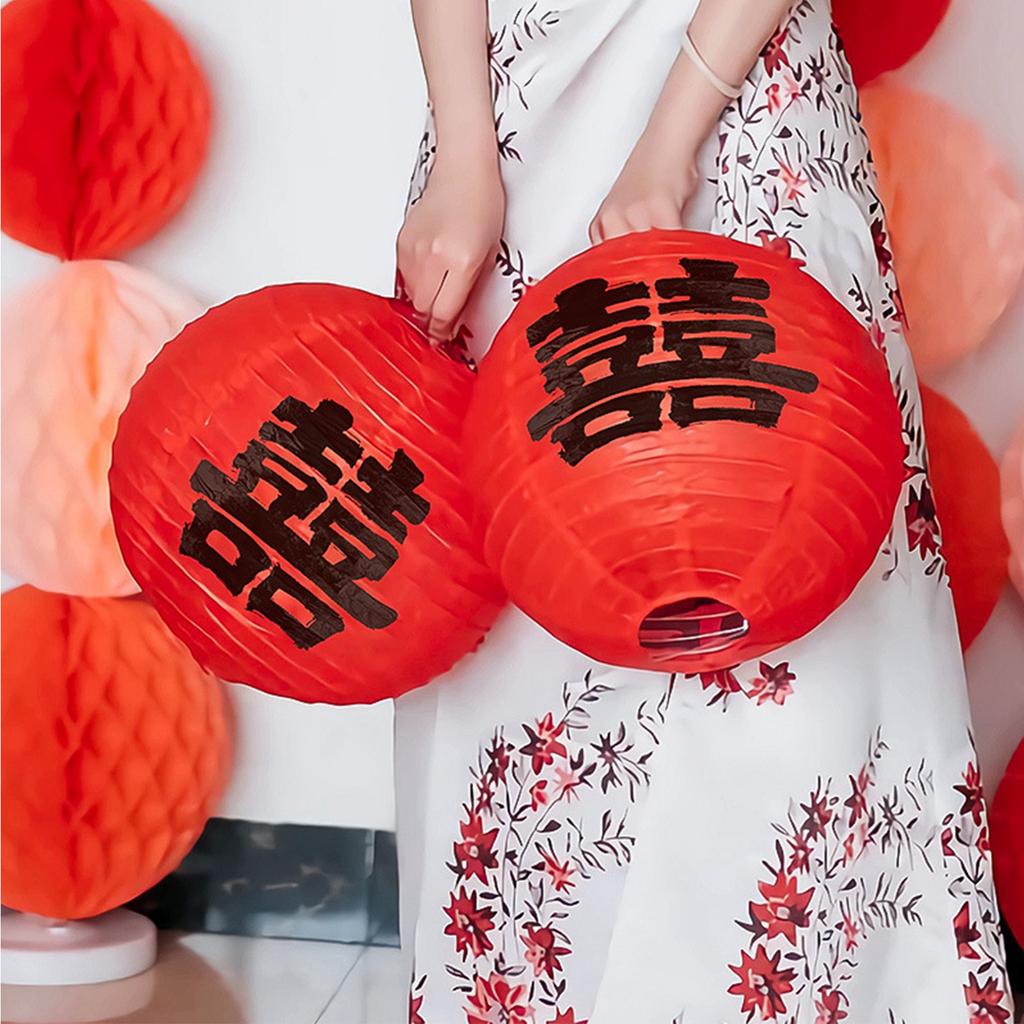 20cm Chinese Wedding Red Lanterns Wedding Red Happy Lantern Chinese Wedding Red Paper Latern