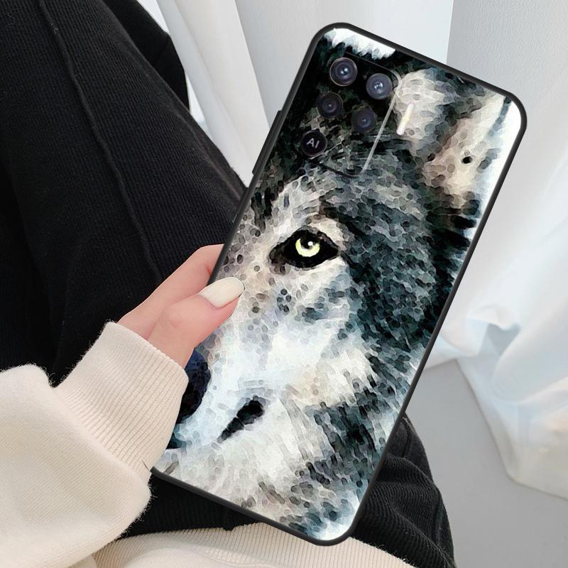 Animal Wolf Howling Case For Oppo A17 A57 A77 A40 A78 A54 A74 A94 A76 A16 A96 A18 A60 A80 A38 A58 A98 A15 A5 Pro