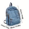 Fashionable Denim Canvas Backpack for Women Adjustable Straps Resistant Zip Closure Ideal for Students Relaxed Style Travel Backpack Commuting Style