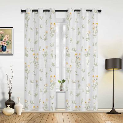 Vintage Pattern Daisy Butterfly Window Curtains for Living Room Luxury Bedroom Curtain Kitchen Blinds Drapes Curtains