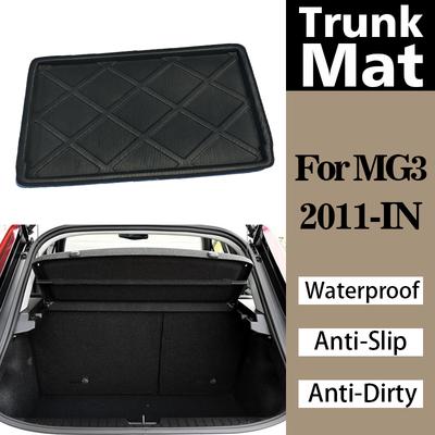 Car Trunk Mats For MorrisGarages MG3 2011-2024 Waterproof Anti-Slip Carpet Mud Kick Pad Floor Pad Tray Cargo Liner Carpets Pad