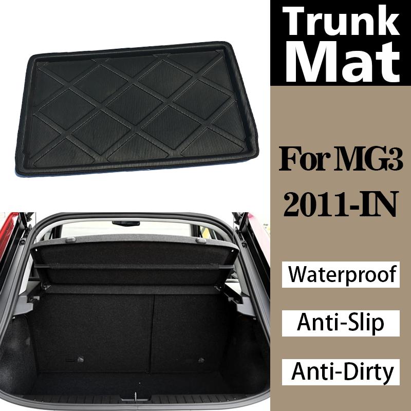 Car Trunk Mats For MorrisGarages MG3 2011-2024 Waterproof Anti-Slip Carpet Mud Kick Pad Floor Pad Tray Cargo Liner Carpets Pad