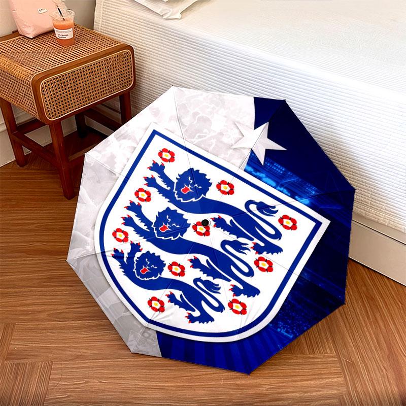 1 PC Automatic Folding Umbrella - England National Football Team Pattern, Portable & Foldable Design with 8 Ribs, Christmas Birthday Gifts