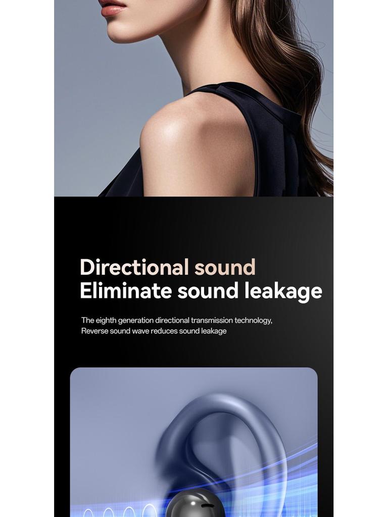 Cross-border AI Wireless Ear Clip Bluetooth Headset with Touch Display and Long Battery Life.