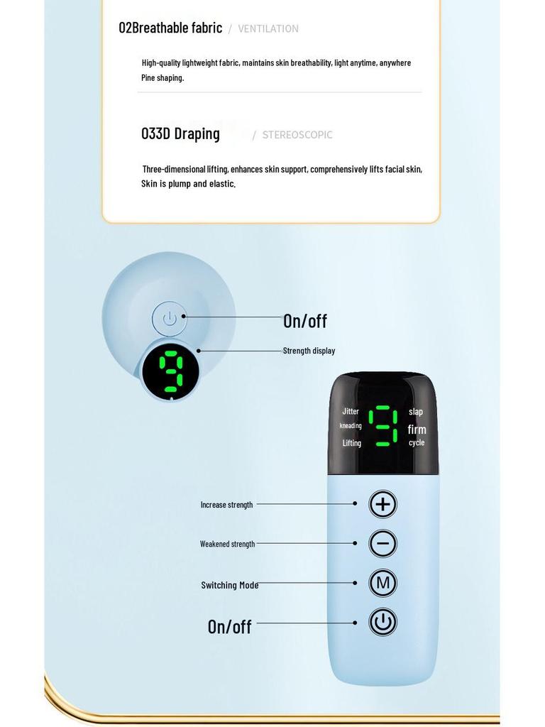 EMS Slimming V-Face Massager: Facial Lifting & Firming Device to Improve Masseter Muscles & Nasolabial Folds.