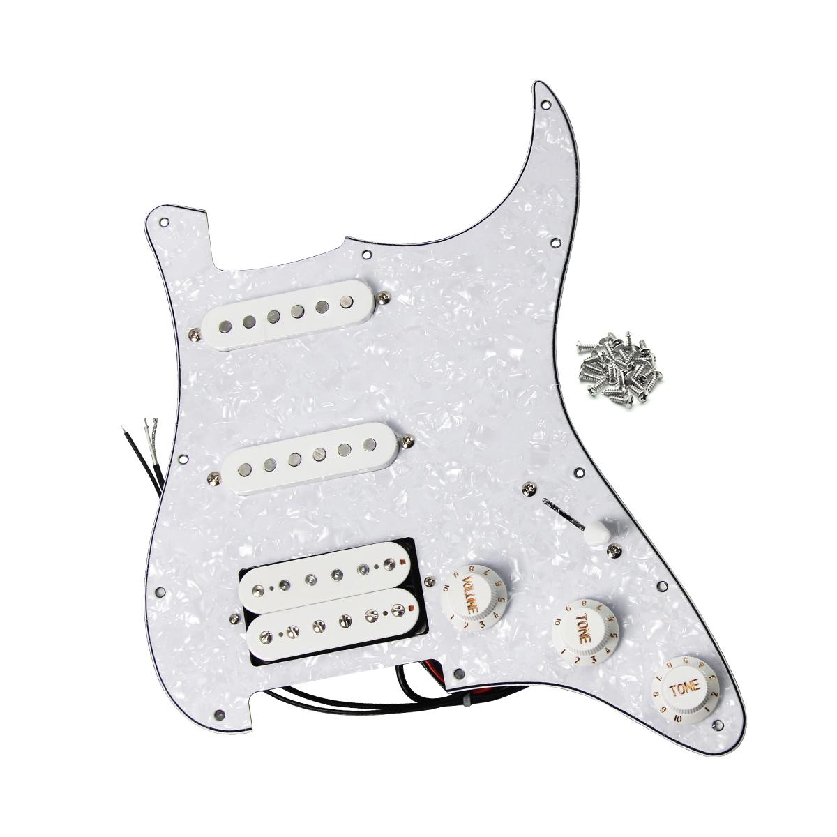 FLEOR Alnico 5 Prewired Guitar Pickguard Loaded SSH Electric Guitar Parts