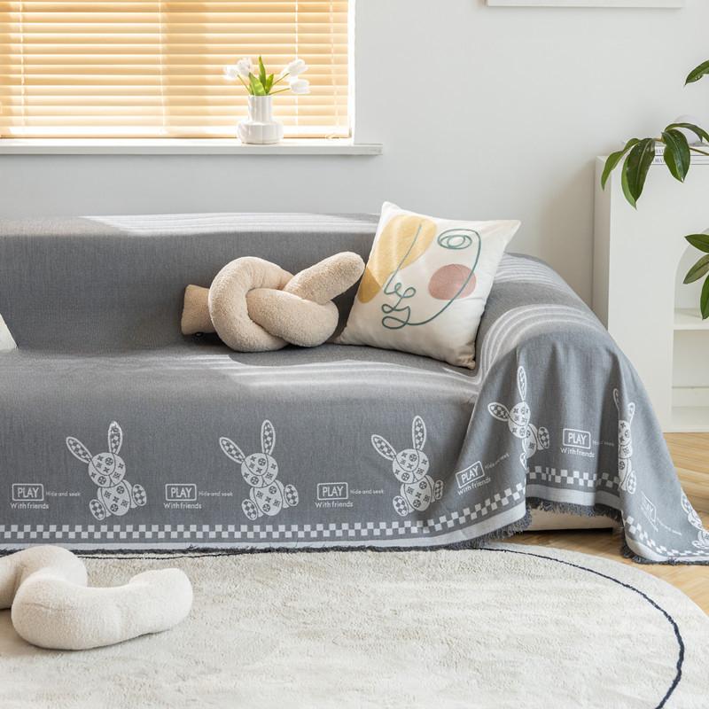 

Four Seasons Cotton Linen Sofa Cover Universal Full Covered Modern Simple Air Conditioner Blanket Soft Durable 180*130