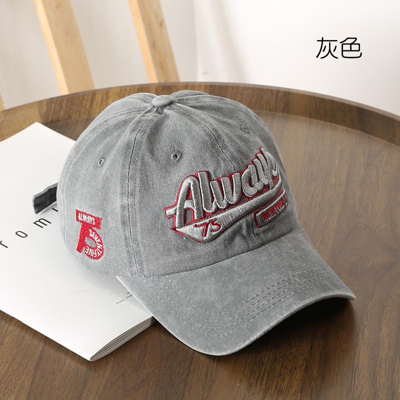 Hat Fashion Popular Washed Alphabet Embroidered Cap Outdoor Travel Sunscreen Shade Baseball Cap