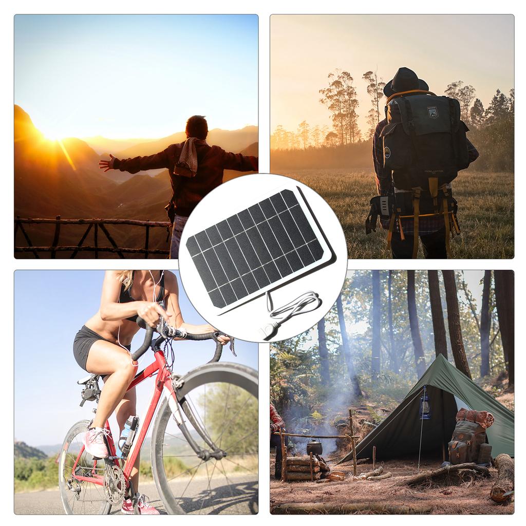 5W 5V Kleines Solarpanel mit USB DIY Monokristallines Silizium Solarzelle Wasserdicht Camping Tragbare Stromversorgung Solarpanel