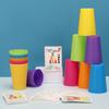 Montessori Stack Cup Speed Game Toys with Card Color Cognition Logic Parent-child Interactive Toys for Kids Early Education Toy