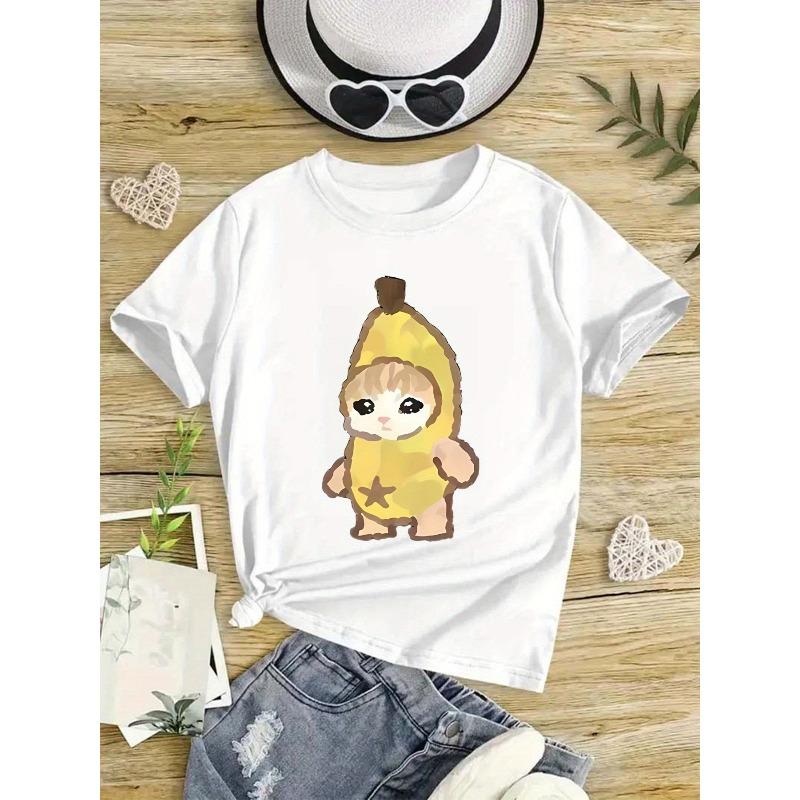 Kids Cartoon Graphic Crewneck Short Sleeve T-Shirt 110 белый