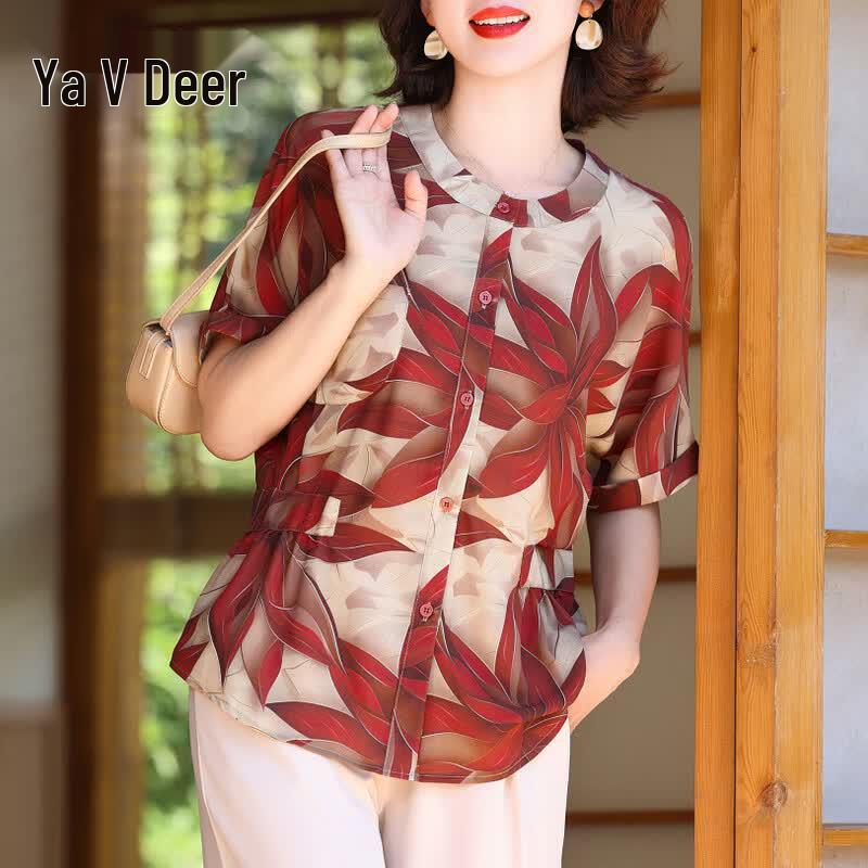 Yalu 2026 Summer Floral Print Women s Outfit 4XL (154-170 lbs)
