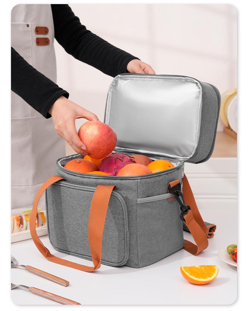 Large Capacity Insulated Picnic Bag - Double-layer, Leak-proof PEVA Lunch Box Cooler