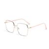 Large Frame Glasses Men'S Metal Square Frame Plain Mirror Large Face Flat Mirror Women Ins