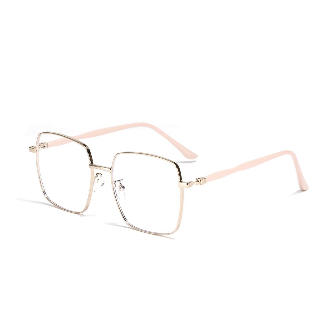 Large Frame Glasses Men'S Metal Square Frame Plain Mirror Large Face Flat Mirror Women Ins