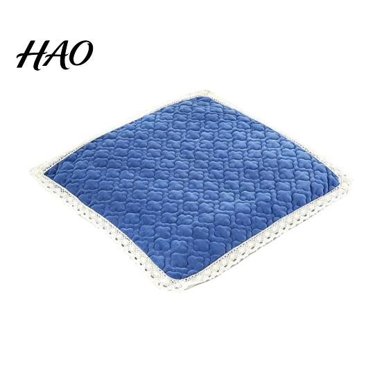 Cozy Plush Mats for Dining Seats Chair Pad with Ties, Non Slip Seat Cushion Lace Trim, Soft 16 X Inch Washable Office Pads Student Chairs