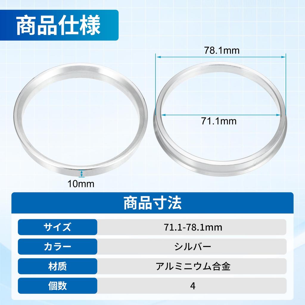 uxcell Hub Ring, Wheel Hub Ring, Wheel Center Ring, Aluminum